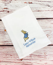 Load image into Gallery viewer, Personalised Peter Rabbit Muslin Square
