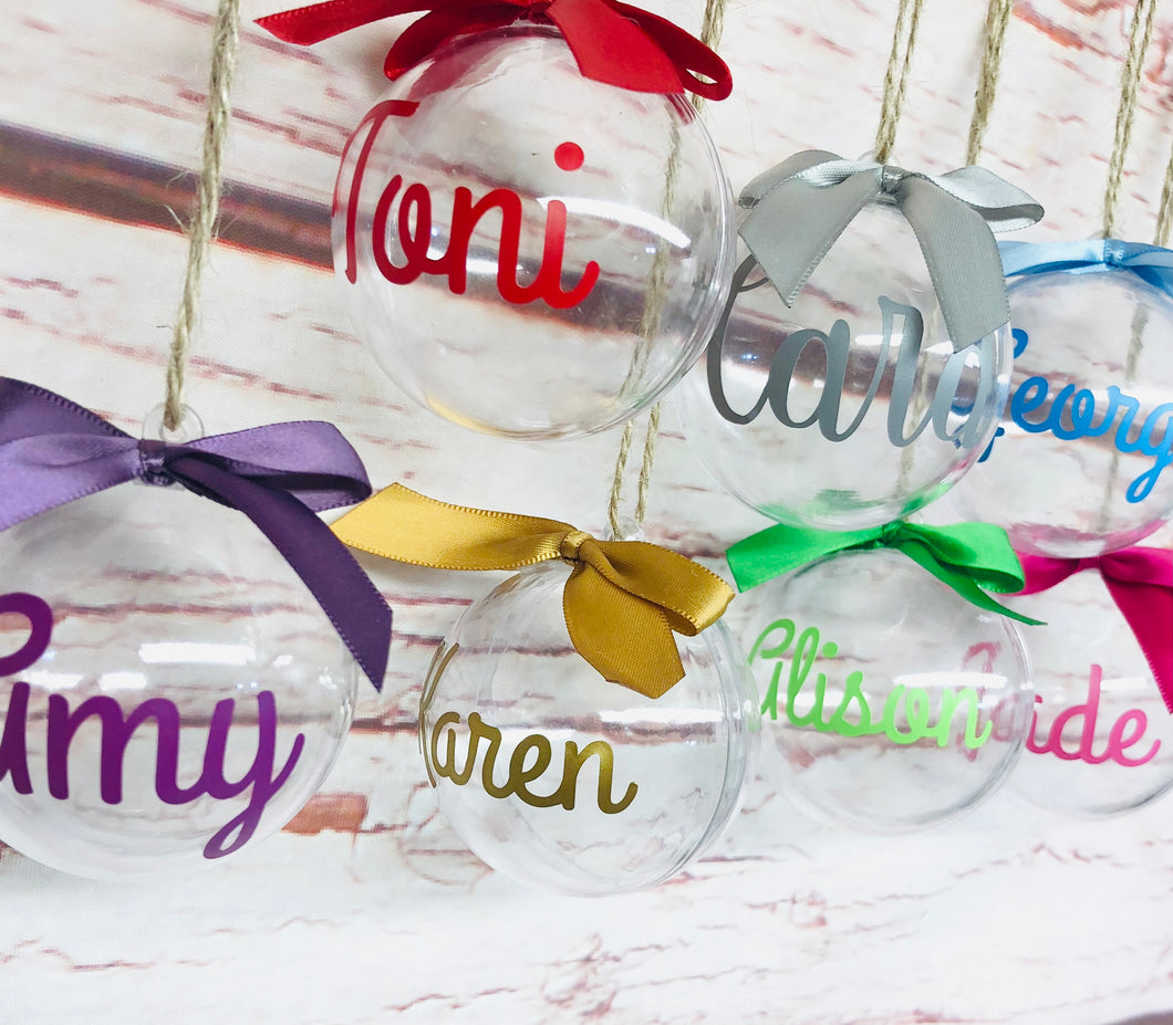 Personalised Christmas Refillable Baubles - NO BOWS