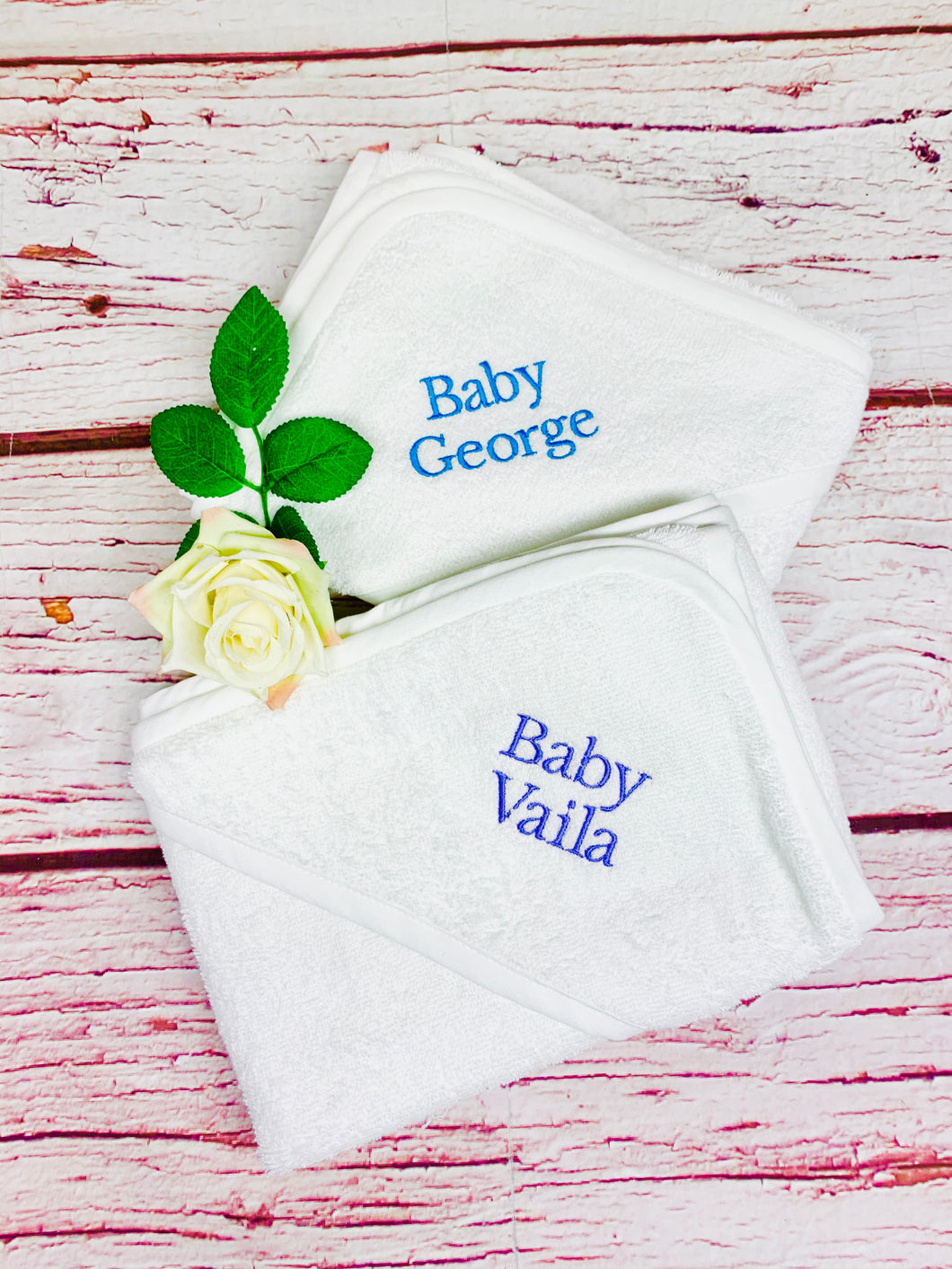 Baby Basic Name Hooded Towel - More Colours Available