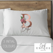 Load image into Gallery viewer, Personalised Initial Pillowcase - 3 Initial Colours
