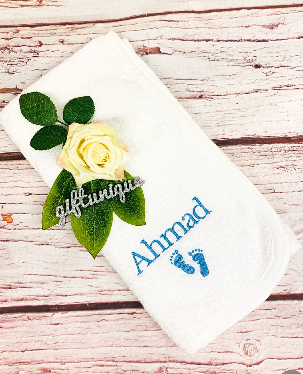 Personalised Baby Name Hooded Towel - More Colours Available