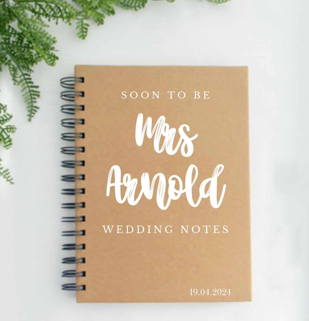 Personalised A5 Notebook - Wedding Notes